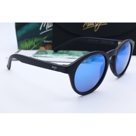 Maui Jim PINEAPPLE MJ784-2M Black Oval Sunglasses Blue polarized Lenses 50mm main image 4